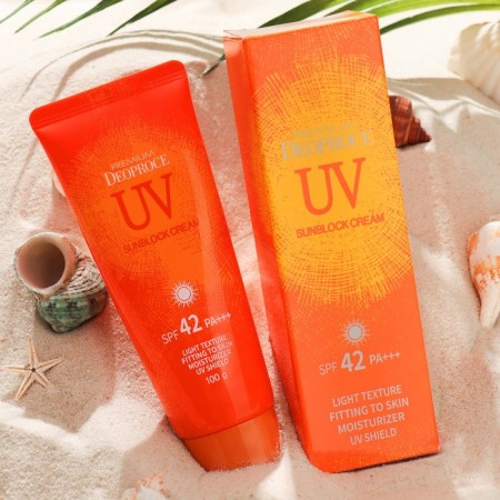Sunscreen cream, Deoproce Premium uv Sun Block Cream SPF42 PA, 100 gr.