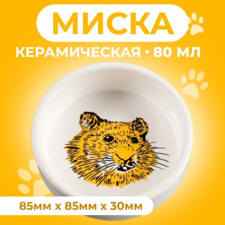 Ceramic bowl for rodents "Foolfound Muzzle" 80 ml 8.5 x 3 cm