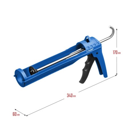 Pistol for sealant of the bison 06627, semi -corps, anticapal system, 310 ml-4