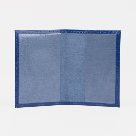 Cover for a pension certificate, crocodile, blue color-2