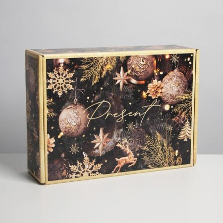 Folding box Pressent, 30.7 x 22 x 9.5 cm, New Year-2