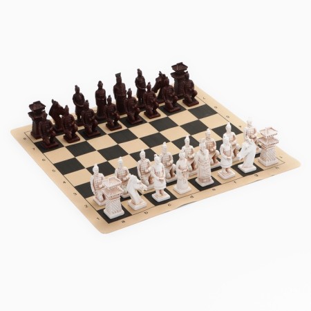 Chess desktop souvenir "terracotta army" 43x43 cm, King H-9.5 cm, pawn H-7.5 cm