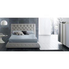Satin Luxe sheet, size 240x260 cm, smoky-blue color