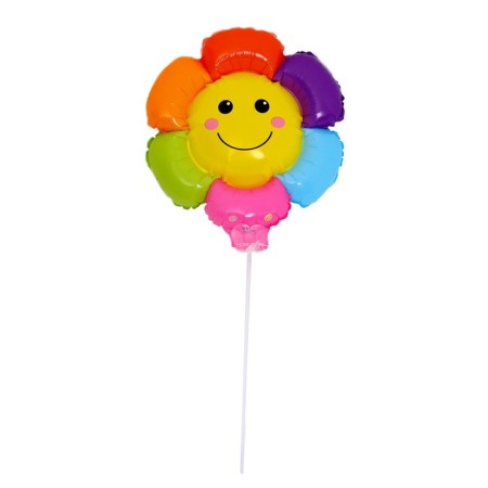 Foil ball 18 "Multi -colored chamomile", with a wand-1