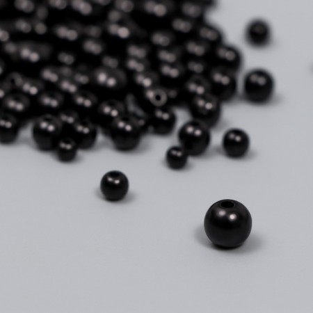 Beads for creativity plastic "Round. Black" d = 3-8 mm, set 10 grams-1