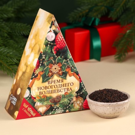 Black tea with lemon "Time of Magic", in a box-shell, 100 g.-1