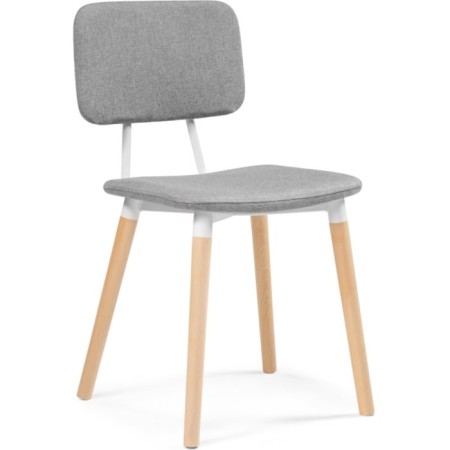 Wooden chair KLINT ARE BUK/fabric, natural/gray 43x58x82 cm