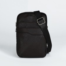 Men's bag over the shoulder, Textura, artificial leather, brown color