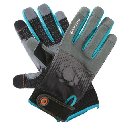 Polyester gloves, without coating, with dots, size 8, gray