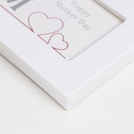 Photo frame plastic 10x15 cm "Mom's day" white 18.5x21.5 cm-2