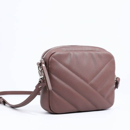 Richet Cross-Boda Bag on a zipper, external pocket, brown color-2