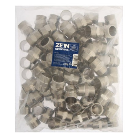 NIPPEL ZEIN, 3/4 ", outer thread, nickel -plated brass, packing 100 pcs.-1