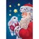 New Year's picture on numbers on canvas with the subframe "New Year! Santa Claus with a rabbit ", 20 × 30 cm