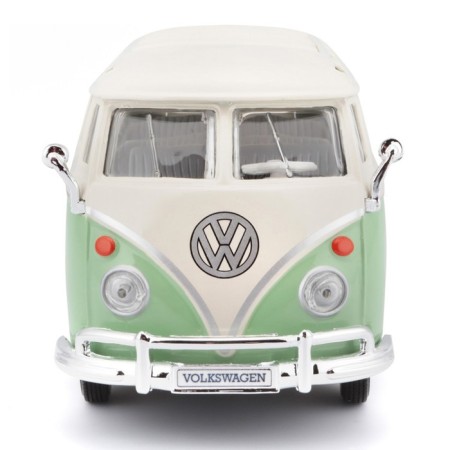 MASTO DIE-CAST Volkswagen Van Samba, opening doors, 1:25, green color-9