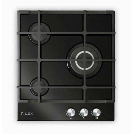 Job Lex GVG 431 BL, gas, 3 burners, black glass