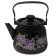 Enamged kettle, 3.5 l, black color, mix drawing