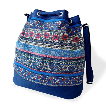 Bag bag, cord department, blue "Boho" color-1