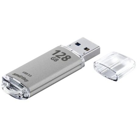 Флешка Smartbuy V-Cut, 128 Гб, USB 3.0, чт до 75 Мб/с, зап до 25 Мб/с, серая-3