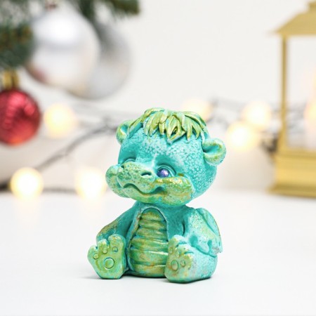 Figure "Dragon Balaur" Green with gold, 8x6x6cm-1