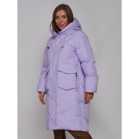 Coat insulated winter female, size 42, purple color-8