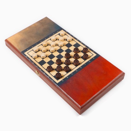 Wooden backgammon with checkers, board game "Soldier", 40 x 40 cm-3