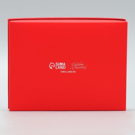 Gift box "Happy New Year", Red, 16.5 x 12.5 x 5 cm, New Year-4