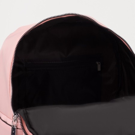 City backpack from textiles, 2 outer pockets, 4 pockets, pink color-3