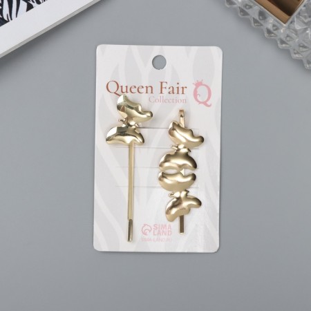 Invisibility for hair "Bente" (set 2 pcs) butterfly, 6 cm, gold-2