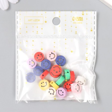 Beads for PVC "Smile on a circle" Color set 20 pcs 1x1x1 cm-4