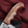 Caucasian knife, cutting "saigak" with a cover, steel - 40x13, handle - nut, 14 cm