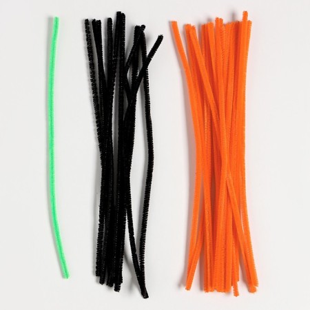 Set for creating a toy from fur sticks "Pumpkin and black cat"-2
