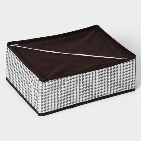Organizer for storing linen Villy, 12 cells, 27 × 20 × 10 cm, white-brown-4