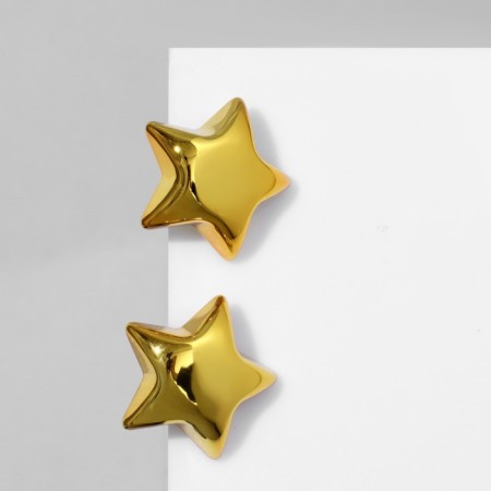 Earrings Metal "Zvezda" Small, Color Gold-1