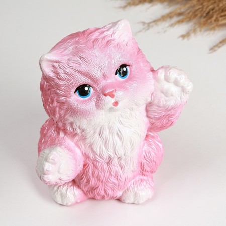 Pig a piggy bank "joyful cat" pink, 20cm-2