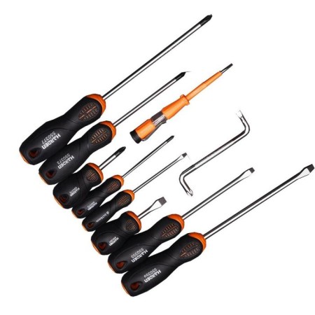 Set of screwdrivers with the tester Harden 550395, 10 pcs., 150 mm, Ph/SL, two -component handle