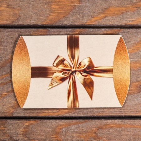 The box is folding, gold bow, 11 x 8 x 2 cm, set 10 pcs.-2