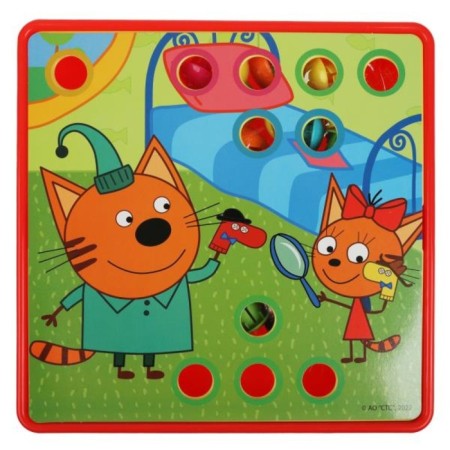 Big plastic mosaic for kids "Three cats" 10 pictures, 46 chips-1
