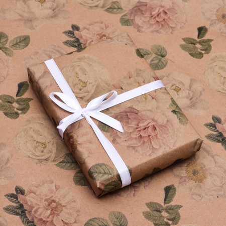 Packaging paper, brown craft "Tenderness in colors", 50 x 70 cm-2
