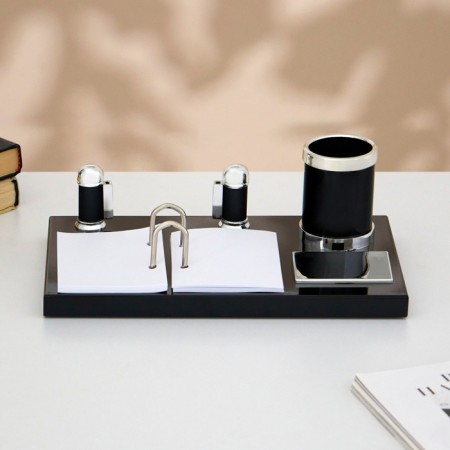 Table set 4V1 with a business card holder, black tree-1