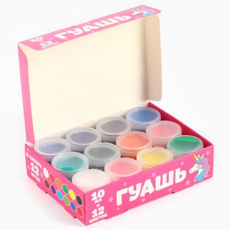 Gouache 12 flowers of 10 ml "unicorn", Minnie Mouse-5
