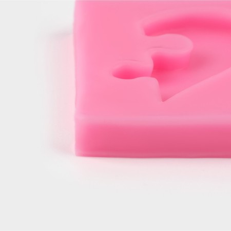 Mold "Halves", silicone, 6 × 4.5 × 0.9 cm, pink color-3