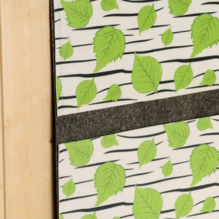 Vertical wall -mounted suspended organizer on eyelets 3 departments, print Birch, Gray, 3-1