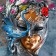 Venetian mask "Peacock" Tsvetnoy, 35cm