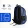 Youth backpack with lightning, 6 pockets, blue color