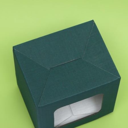 Box under a mug, with a window, emerald 12 x 9.5 x 12 cm-4