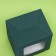 Box under a mug, with a window, emerald 12 x 9.5 x 12 cm