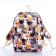 School backpack from textiles on a zipper, 3 pockets, pencil case, colorful color/orange
