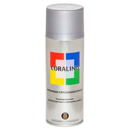 Aerosol paint enamel white aluminum 520ml Coralino Ral9006-1