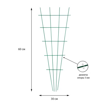 Shpalera, 60 × 30 × 0.3 cm, metal, green, "Fan-60"
