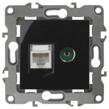 Combined RJ45+TV, IP20, era12, black